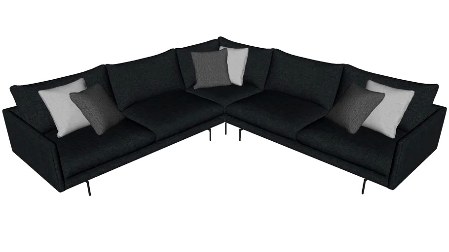 Houston Corner Sofa Orion Gray Fabric by Modloft