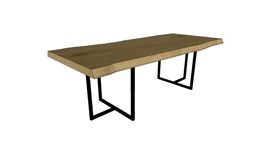 Table PALOMA en chêne massif live edge - pieds acier T