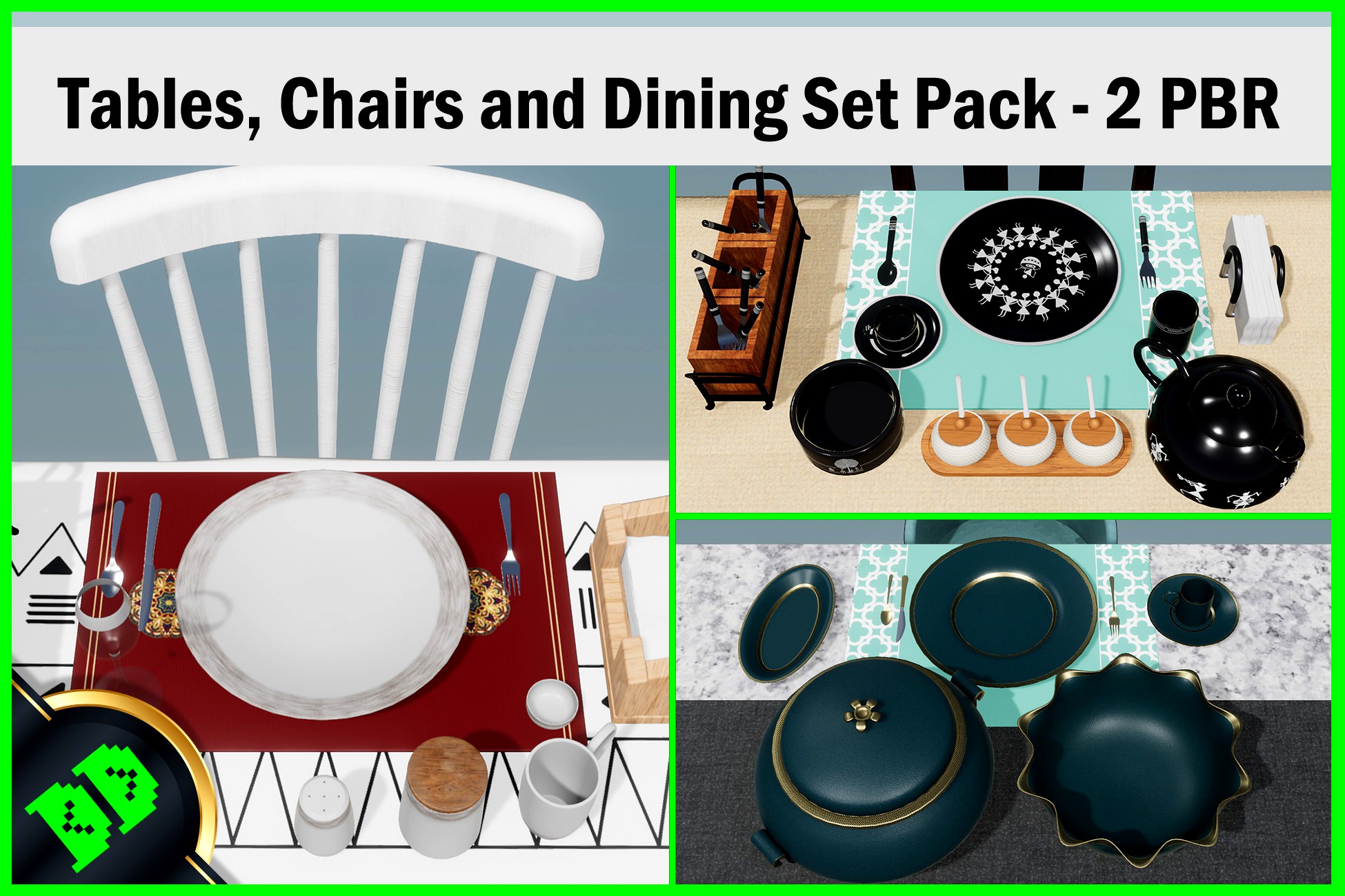 Tables, Chairs and Dining Set Pack - 2 PBR