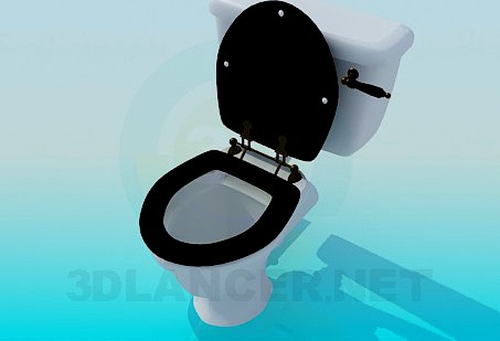 3D Model Toilet bowl with black lid