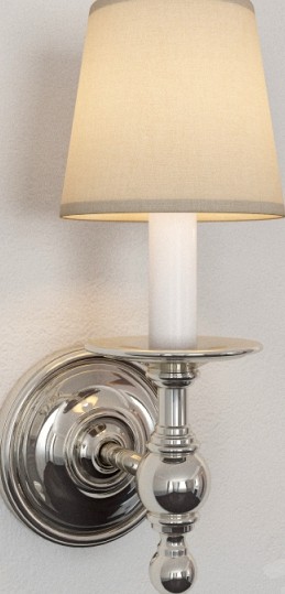 Studio Classic Single Sconce in Polished Nickel by Visual Comfort SL2815PN