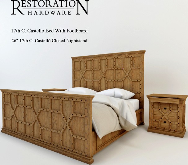 17th C Castello Bed With Footboard
