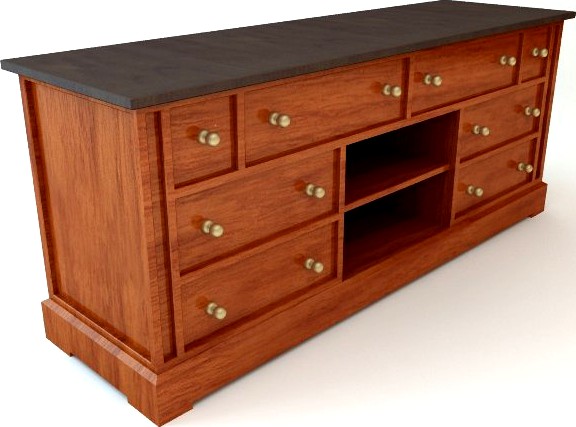 Traditional Style Credenza Cabinet3d model