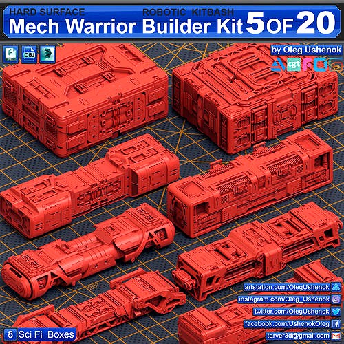 Mech Warrior Hard Surface Kitbash 5 of 20