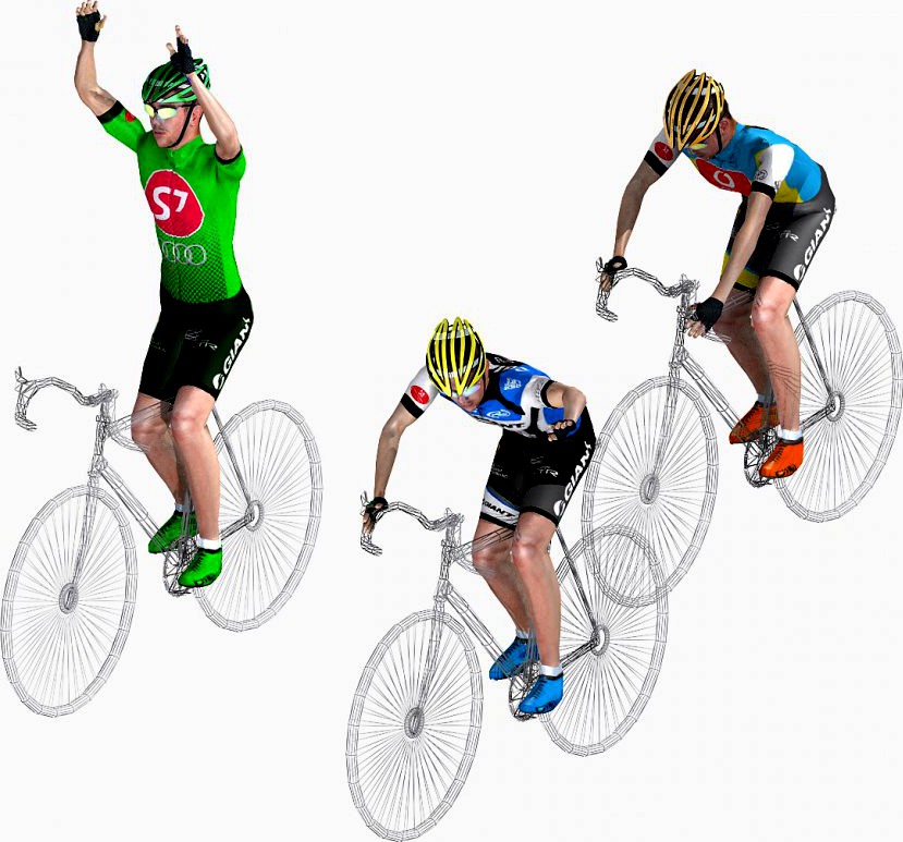 Racing Cyclists Rigged Set3d model