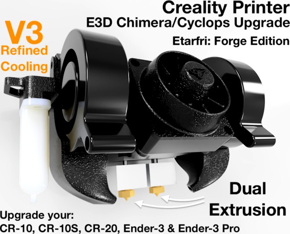 Dual Extrusion for Creality Printer - Chimera / Cyclops Mount by etarfri-org