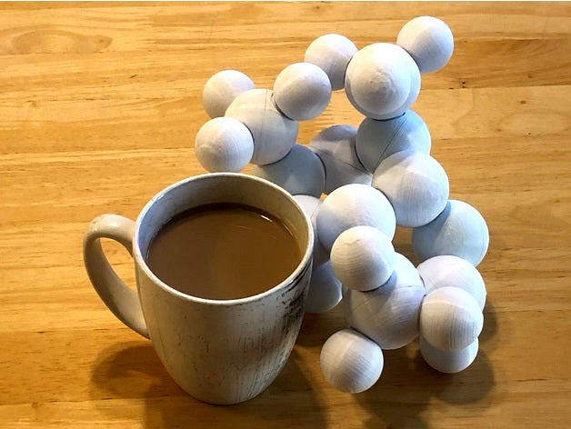Caffeine Fidget Molecule by DaveMakesStuff