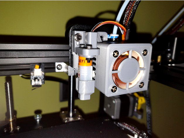 Ender 5 (Pro) 4020 Fan Shroud with BLTouch/3DTouch mount by Bounc3D