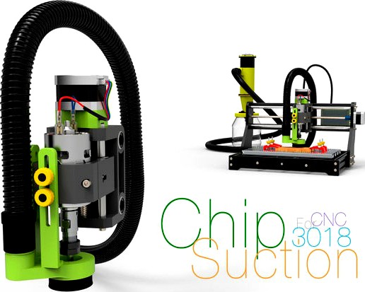 Chip Suction for CNC 3018 by Perinski