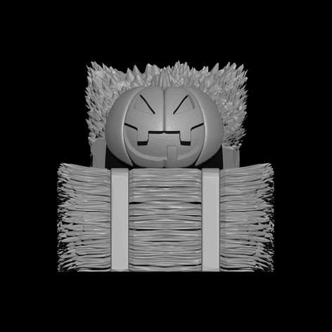 Halloween Jack-o'-lantern on bale of hay by FantasyWorldGames
