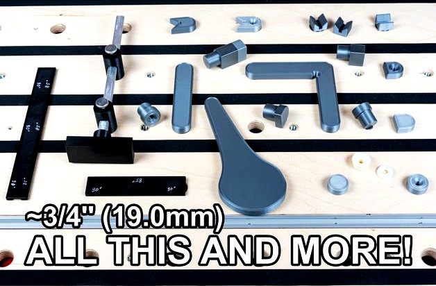 3/4'' / 19mm (19.0mm) Bench Dog Set with Levers, Cams, Stops, etc by CabbitCastle
