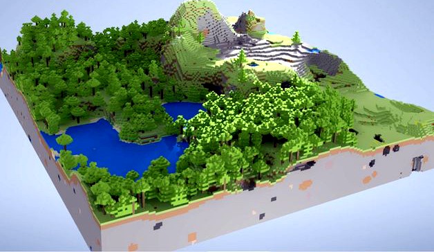 Minecraft Landscape (coloured) by tonkugel