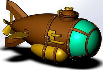 steampunk submarine mk1 by Boubamazing