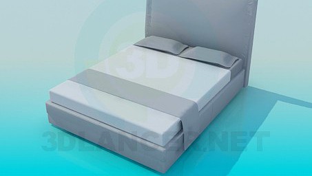 3D Model Double bed with high headboard