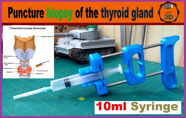 Puncture biopsy of the thyroid gland, Gun syringe by Chucha_TV