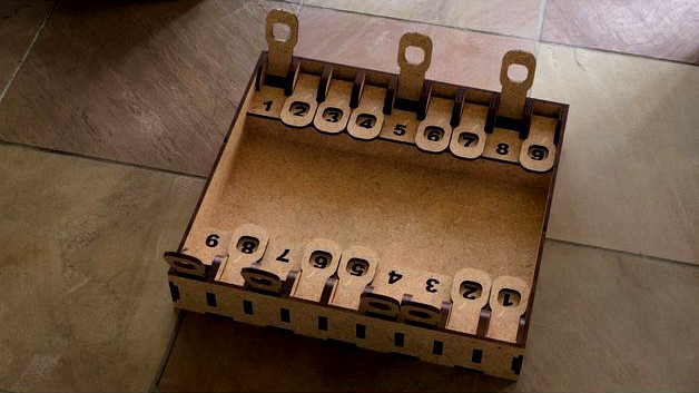 Shut the Box with Double Score Tracks, Laser-Cut by kap42