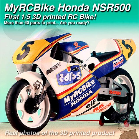 MyRCBike NSR500, First 1/5 3D Printed Hobby Level RC Bike: number 5 by dlb5