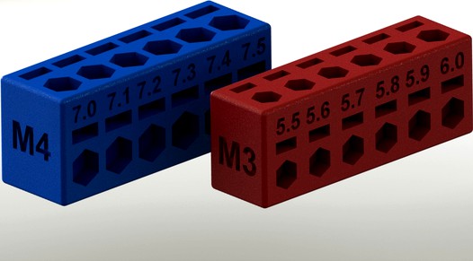 Test calibration M3 & M4 nuts part by judetomate