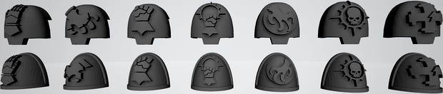 ALL IRON HANDS SUCCESSORS SHOULDER PADS (Perfect for Deathwatch) by Hyfryd