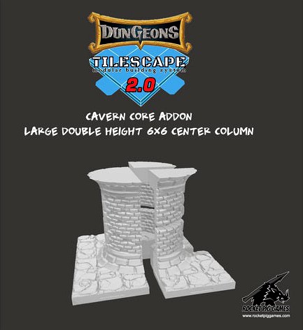 Tilescape™ DUNGEONS Addon Cavern Large Double Height Center Column by Alphaelectric