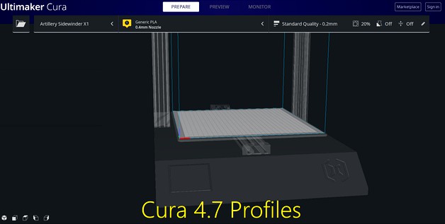 Artillery Sidewinder X1 Cura 4.7 Profile & Definition files by Syndaver