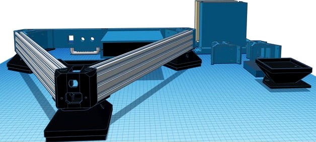 Lg. Delta 3D Printer Under Frame Base (500mm Horizontal Beam)  by quadcells