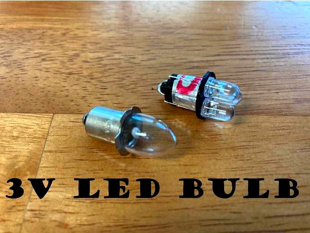 3V LED Flashlight Bulb by davidkbailey