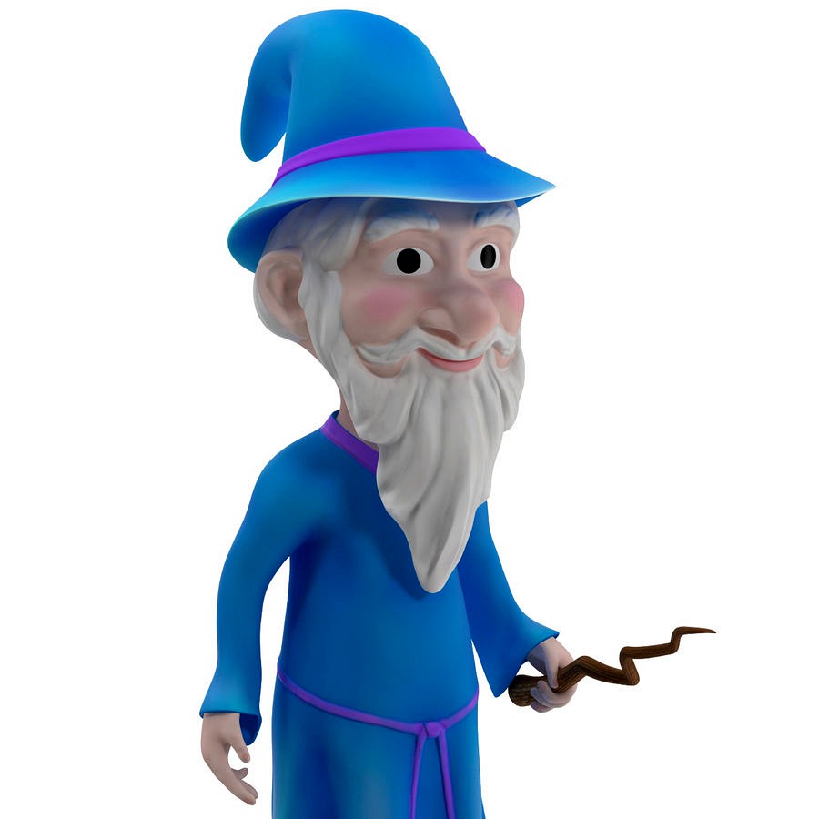 Cartoon Wizard Rigged for Cinema 4D