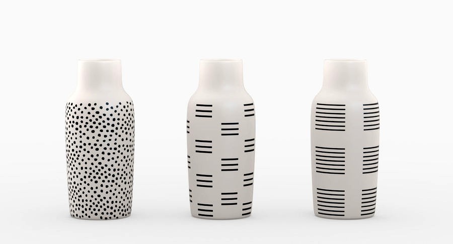 Bottle Vases Black&White