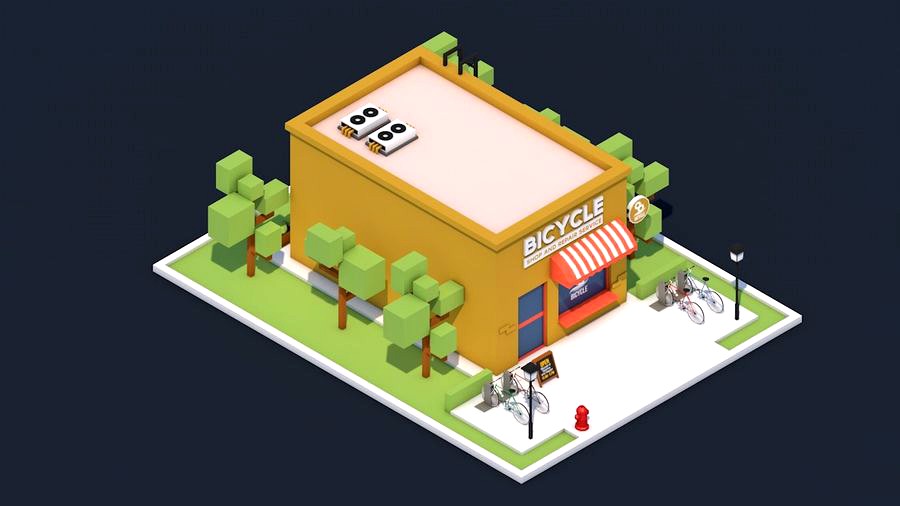 Low Poly Bicycle Shop