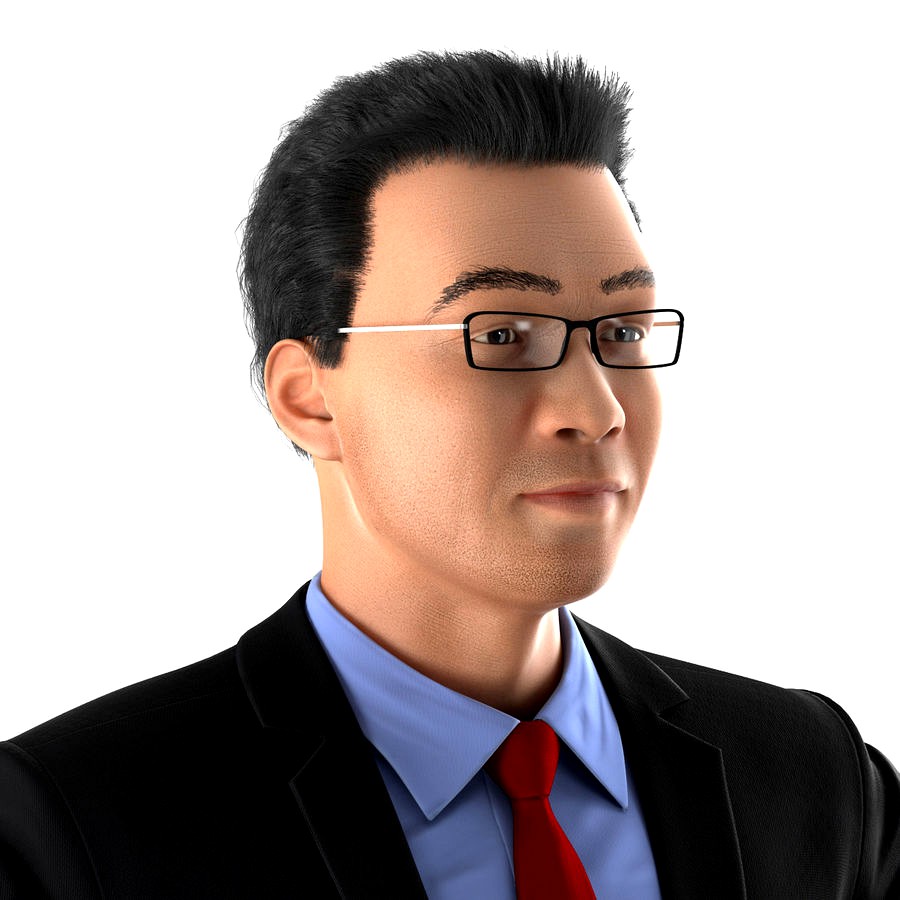 Asian Businessman Rigged 3D Model