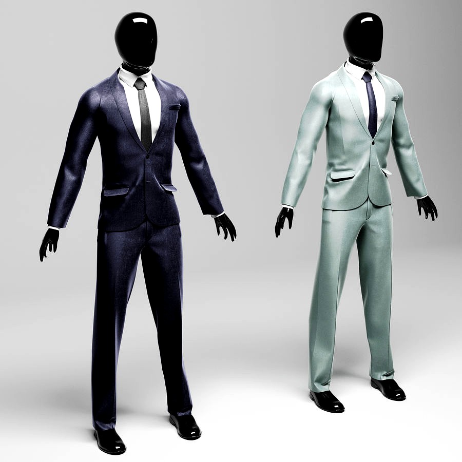 Men s classic suit in two versions violet silver