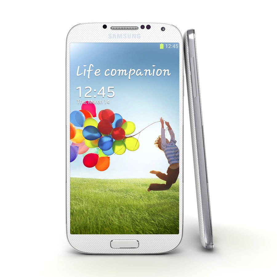 Samsung Galaxy S 4 white and blue