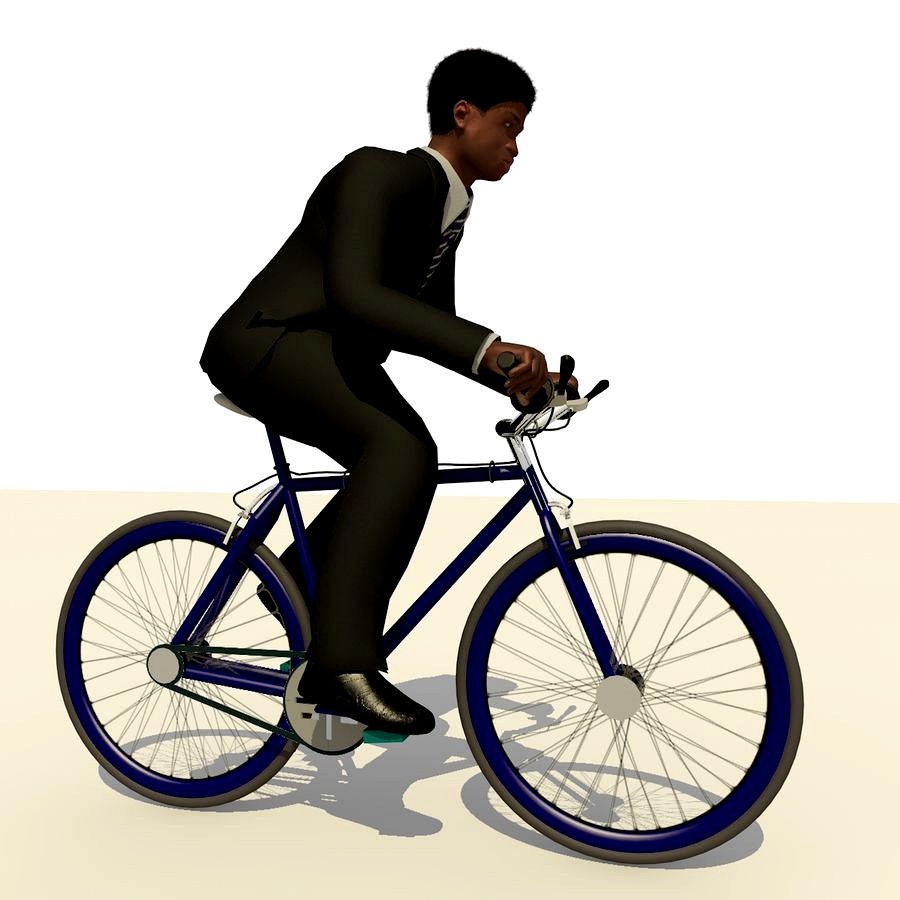 Man With a Black Suit Riding a Bicycle Animated