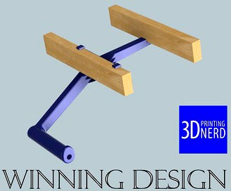 Winning Design - Filament Spool Holder for 3DPN Filament Shelving System by whayden001