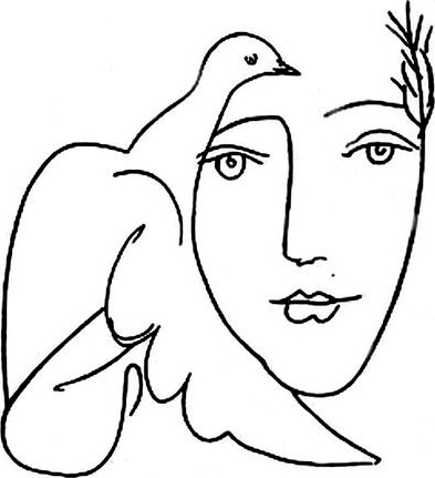 Woman and Dove Picasso by Kenno