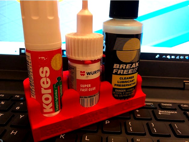 Desk Tidy for Glue Stick, Wurth Super Glue and oil by BrettCNC