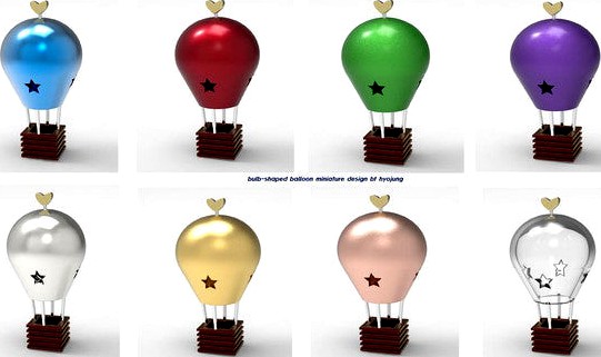 Bulb-shaped balloon miniature toy by hyojung0320