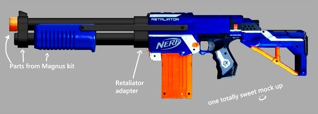 Nerf Retaliator Shotgun Adapter by ehdrien