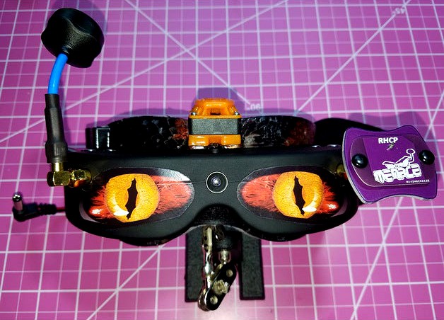 Skyzone SKY01 Goggle / FatShark Dominator Headset Faceplate Mod Fan Spacer by teckn0