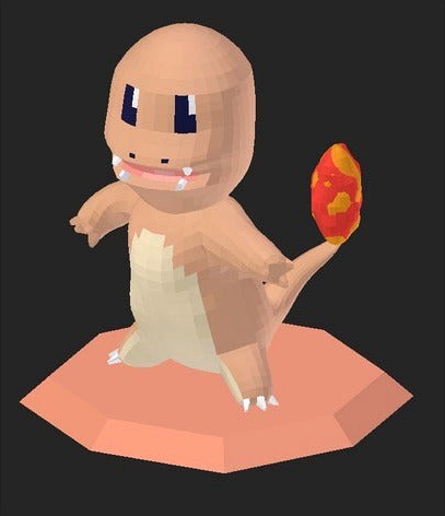 (Slightly) Low Poly Charmander by MintyFries