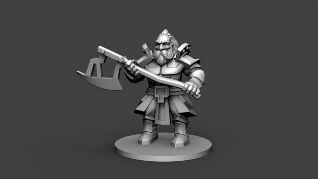 Dwarf Warrior Mini by nateMercieca