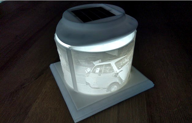 Stand for Lithophan Pictures with Solar-LED-Lamp by NickKnatterton