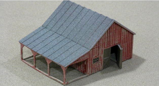 HO Scale Small Barn and Accessories by kabrumble