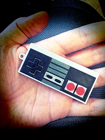 NES Controller Keychain - Full Color by retroviral