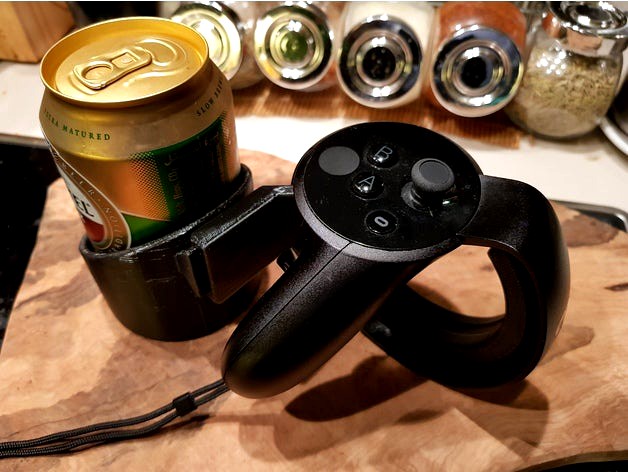Oculus Rift Glass or Beer Can holder for drinking while in VR by Lpasca