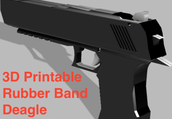 Rubber Band Deagle (Desert Eagle) (3D Printable) by KingSam1st