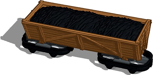 Tipper wagon with load, 4-axle, h0e by zhelneen