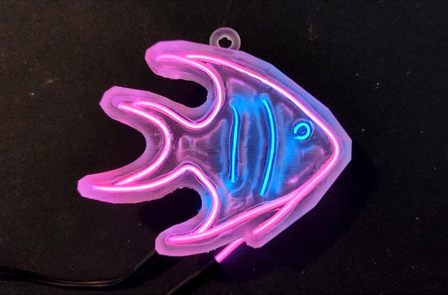 EL Wire Angel Fish Neon Christmas Ornament by swirlingbrain