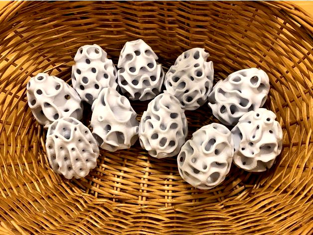 Ten Minimal Surface Eggs by DaveMakesStuff
